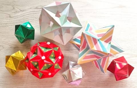 折り紙のくす玉】星型の簡単～難しい作り方５選【ユニット折り紙