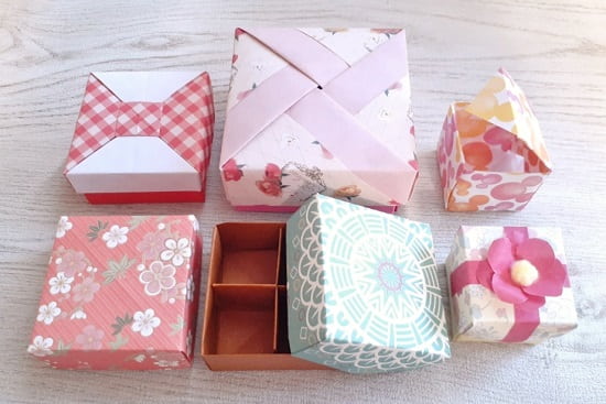 折り紙 正方形の箱 かわいいふた付きの簡単な作り方 折り方８選